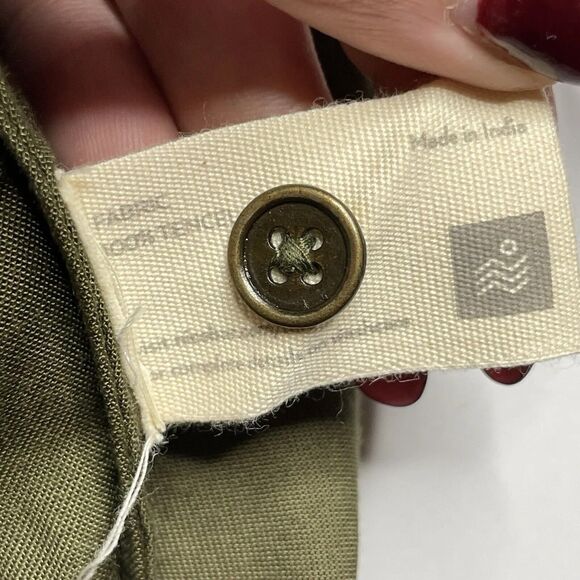 Nicobar Women's Military Utility Green Shirt Jacket Tencel Size Medium Chic - Picture 11 of 12